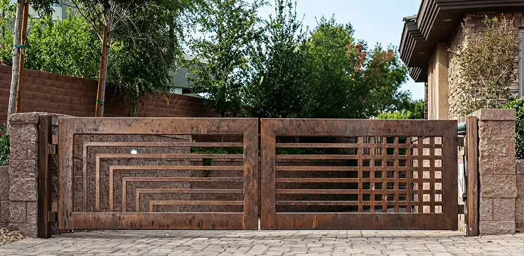 Custom driveway gate installation for a home entrance in Springfield, MO