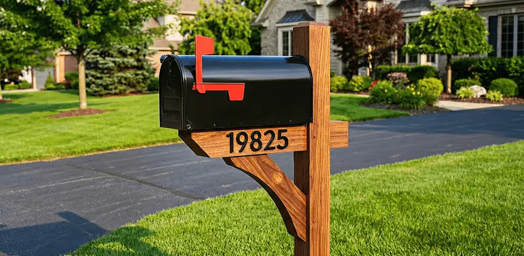 New mailbox installation with post and address number for a home in Springfield, MO