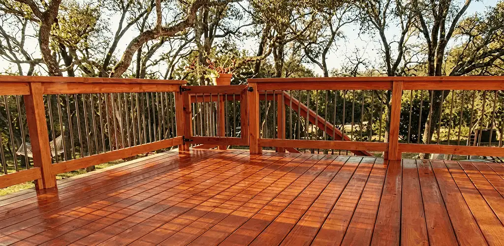 Deck sealing results with a freshly sealed wood deck in Springfield, MO